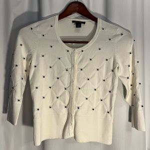 White House Black Market 3/4 sleeve sweater cardigan w/black buttons SMALL